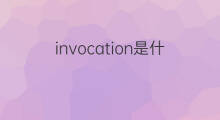 invocation是什么意思 invocation的中文翻译、读音、例句