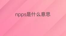 npps是什么意思 npps的中文翻译、读音、例句