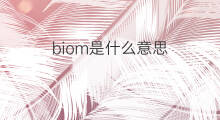 biom是什么意思 biom的中文翻译、读音、例句