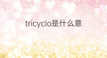 tricyclo是什么意思 tricyclo的中文翻译、读音、例句
