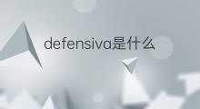 defensiva是什么意思 defensiva的中文翻译、读音、例句