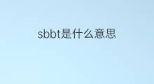 sbbt是什么意思 sbbt的中文翻译、读音、例句