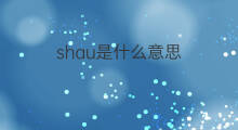 shau是什么意思 shau的中文翻译、读音、例句