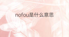 nofou是什么意思 nofou的中文翻译、读音、例句