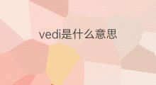 vedi是什么意思 vedi的中文翻译、读音、例句