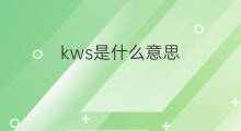 kws是什么意思 kws的中文翻译、读音、例句