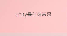 unity是什么意思 unity的中文翻译、读音、例句