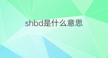 shbd是什么意思 shbd的中文翻译、读音、例句