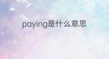 paying是什么意思 paying的中文翻译、读音、例句