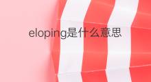 eloping是什么意思 eloping的中文翻译、读音、例句