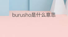 burusho是什么意思 burusho的中文翻译、读音、例句