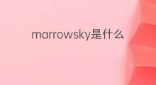 marrowsky是什么意思 marrowsky的中文翻译、读音、例句