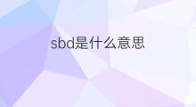 sbd是什么意思 sbd的中文翻译、读音、例句