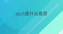 acct是什么意思 acct的中文翻译、读音、例句