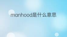 manhood是什么意思 manhood的中文翻译、读音、例句