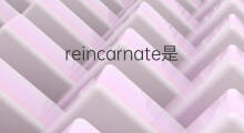 reincarnate是什么意思 reincarnate的中文翻译、读音、例句