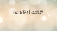 addr是什么意思 addr的中文翻译、读音、例句