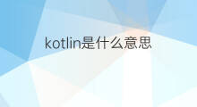 kotlin是什么意思 kotlin的中文翻译、读音、例句