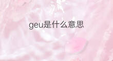 geu是什么意思 geu的中文翻译、读音、例句