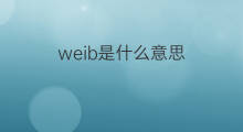 weib是什么意思 weib的中文翻译、读音、例句