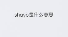 shayo是什么意思 shayo的中文翻译、读音、例句