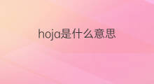 hoja是什么意思 hoja的中文翻译、读音、例句