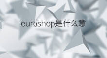 euroshop是什么意思 euroshop的中文翻译、读音、例句