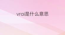 vrai是什么意思 vrai的中文翻译、读音、例句