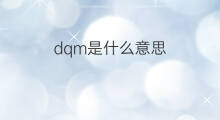 dqm是什么意思 dqm的中文翻译、读音、例句