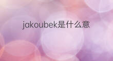 jakoubek是什么意思 jakoubek的中文翻译、读音、例句