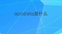 acrotreta是什么意思 acrotreta的中文翻译、读音、例句