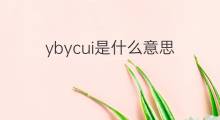ybycui是什么意思 ybycui的中文翻译、读音、例句