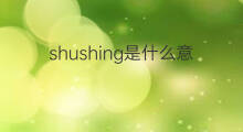 shushing是什么意思 shushing的中文翻译、读音、例句