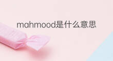 mahmood是什么意思 mahmood的中文翻译、读音、例句