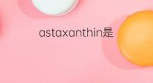 astaxanthin是什么意思 astaxanthin的中文翻译、读音、例句