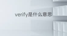 verify是什么意思 verify的中文翻译、读音、例句