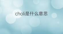 choli是什么意思 英文名choli的翻译、发音、来源