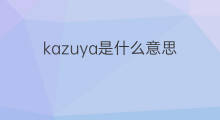 kazuya是什么意思 kazuya的中文翻译、读音、例句