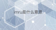 imru是什么意思 imru的中文翻译、读音、例句