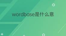 wordbase是什么意思 wordbase的中文翻译、读音、例句
