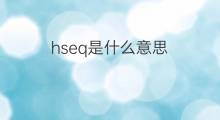 hseq是什么意思 hseq的中文翻译、读音、例句