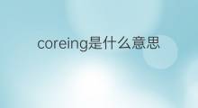 coreing是什么意思 coreing的中文翻译、读音、例句